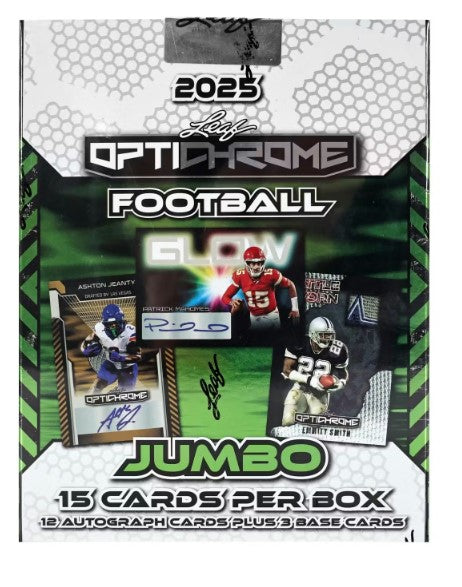 2025 Leaf Optichrome Football Hobby Jumbo Box 15 Cards per Box