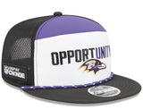 Men's New Era White/Black Baltimore Ravens 2025 Inspire Change Split Panel 9FIFTY Snapback Hat