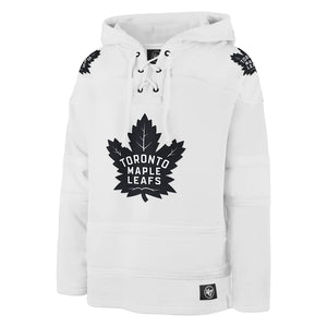 Men's Toronto Maple Leafs NHL Hockey '47 Brand Heavyweight Jersey Lacer Hoodie - White Out