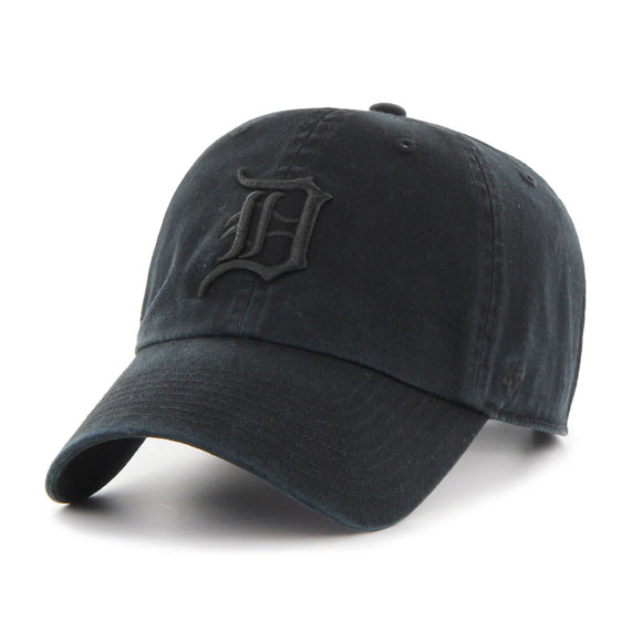 Men's Detroit Tigers 47 Brand Black Clean Up Adjustable Buckle Cap Hat