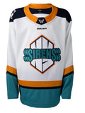 New York Sirens Youth Bauer Replica Away White PWHL Hockey Jersey - Blank