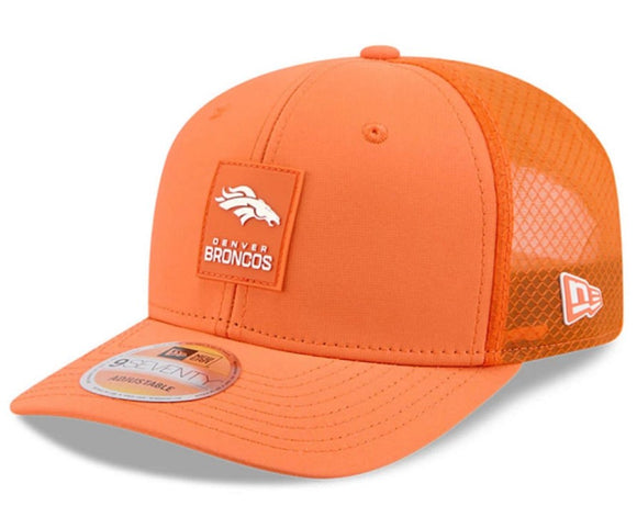 Denver Broncos New Era 2025 Sideline 9SEVENTY Adjustable Trucker Hat - Orange
