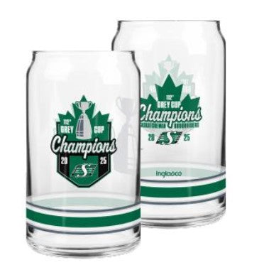 The Sports Vault Saskatchewan Roughriders 2025 112th Grey Cup Champions 16oz. Can Glass - 1 Glass
