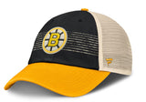 Boston Bruins Fanatics Heritage Breakaway Trucker Adjustable Hat - Black/Gold