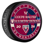 PWHL Women's Hockey 2026 Walter Cup Champions Montreal Victoire Souvenir Black Puck- By Inglasco