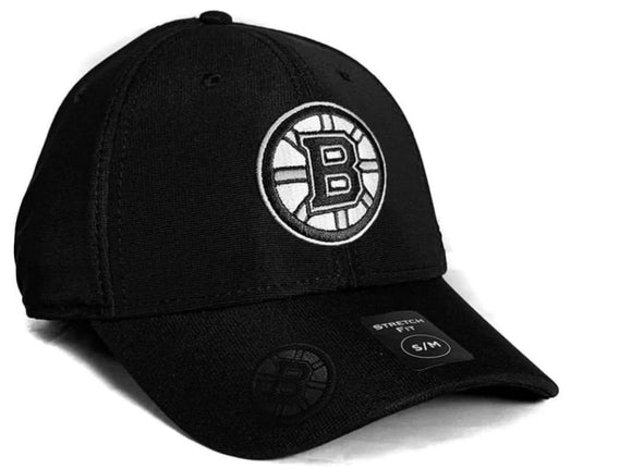 Men's American Needle NHL Boston Bruins Platinum E-Boss Stretch Fit Hat - Black