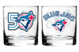 Toronto Blue Jays 50th Season Two-Piece 10oz. Rocks Glass Set - Inglasco