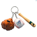 Toronto Blue Jays 50th Anniversary Logo MLB Bat Ball Glove Keychain - Inglasco