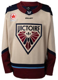 Montreal Victoire Youth Bauer Replica Away Beige PWHL Hockey Jersey - Blank