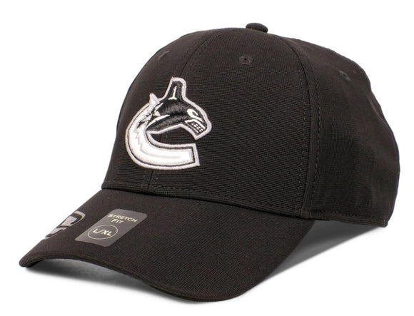 Men's American Needle NHL Vancouver Canucks Platinum E-Boss Stretch Fit Hat - Black