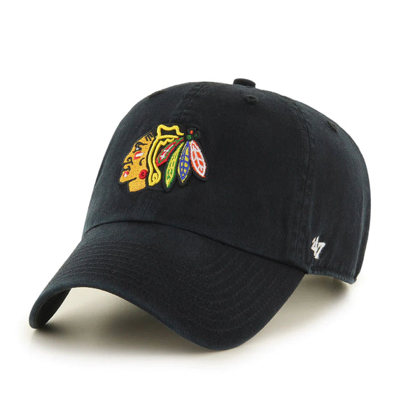 Chicago Blackhawks '47 NHL Clean Up Slouch Adjustable Black Buckle Hat Cap
