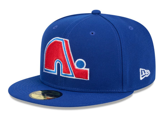 Men's Quebec Nordiques NHL Hockey New Era Core 59FIFTY Fitted Hat - Royal