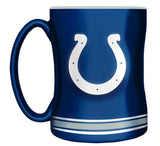 Indianapolis Colts Primary Logo Blue Grey NFL Football 14oz Sculpted C-Handle Mug