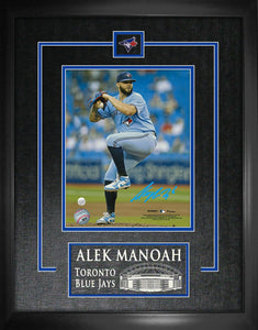 Alek Manoah Signed Framed Toronto Blue Jays 8x10 Light Blue Wind Up Photo