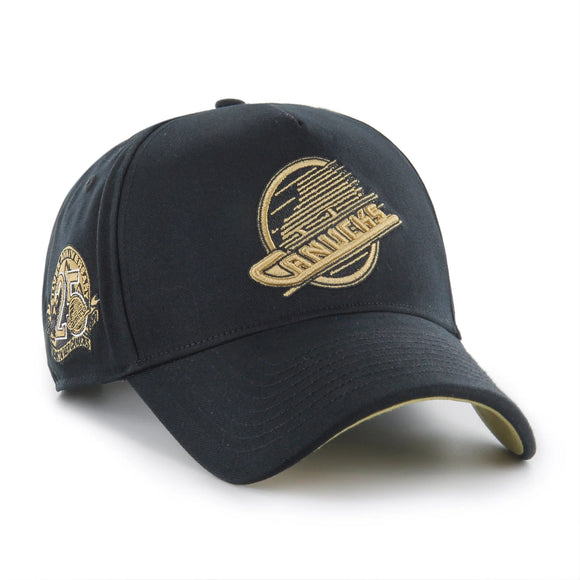 Men’s NHL Vancouver Canucks ’47 Brand Deluxe Sure Shot MVP DT Adjustable Hat – Black/Gold