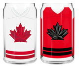 Hockey Team Canada Two-Pack Home & Away Jersey 16oz Can Glass Set - 2026 Olympics