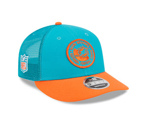 Men's New Era Teal/Orange Miami Dolphins 2023 Sideline Low Profile 9FIFTY Snapback Hat