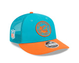 Men's New Era Teal/Orange Miami Dolphins 2023 Sideline Low Profile 9FIFTY Snapback Hat