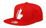 Men's Hockey Team Canada Leaf  Pro Crown Mitchell & Ness Red Snapback Adjustable Hat - Bleacher Bum Collectibles