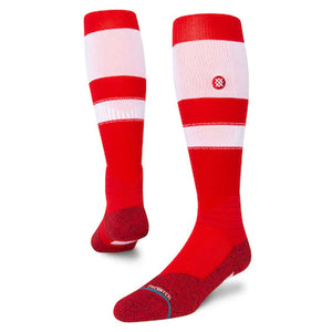 Men's MLB Baseball 2023 OTC Stripe White & Red FreshTek Socks - Size Large