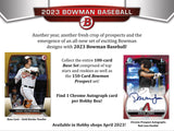 2023 Bowman Baseball Hobby Box 24 Packs Per Box, 10 Cards Per Pack