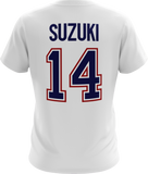 Men's Montreal Canadiens Milo Name & Number Mitchell & Ness White T- Shirt - Nick Suzuki