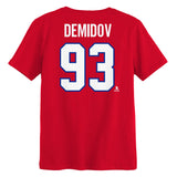 Kids Montreal Canadiens Ivan Demidov Outerstuff Red Name & Number T Shirt - 3 Size Groups
