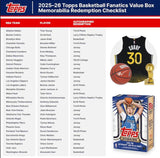2025/26 Topps Basketball Fanatics 1 Blaster Box, 9 Packs Per Box, 12 Cards Per Pack