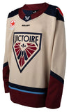 Montreal Victoire Youth Bauer Replica Away Beige PWHL Hockey Jersey - Blank