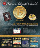 2025 Historic Autographs 15th Anniversary Hobby Box 1 Pack Per Box, 4 Cards Per Pack - Bleacher Bum Collectibles