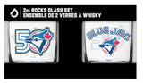 Toronto Blue Jays 50th Season Two-Piece 10oz. Rocks Glass Set - Inglasco