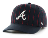 Men's Atlanta Braves '47 x Rawlings Pinstripe Hitch Adjustable Hat - Navy/Red