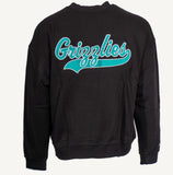 Men's Black Vancouver Grizzlies Mitchell & Ness Oversweep Crewneck Oversized Pullover Sweatshirt