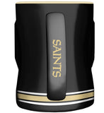 New Orleans Saints Primary Logo Black Gold NFL Football 14oz Sculpted C-Handle Mug