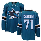 Men's San Jose Sharks Macklin Celebrini Fanatics Teal Home Breakaway Jersey