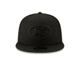Men's New Era Black San Francisco 49ers Black On Black 9FIFTY Adjustable Hat