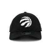 Men's New Era Toronto Raptors Black on Black White Logo 9FORTY Stretch-Snapback Hat