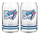 Toronto Blue Jays 50th Season Two-Piece 16oz. Can Glass Set - Inglasco