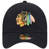 Men's Chicago Blackhawks NHL New Era Black 9Forty A-Frame Snapback Hat