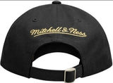 Men's Toronto Maple Leafs NHL Mitchell & Ness Gold Script Buckle Adjustable Black Hat