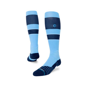 Men's MLB Baseball 2023 OTC Stripe Light Blue & Navy FreshTek Socks - Size Large