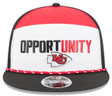 Men's New Era White/Black Kansas City Chiefs 2025 Inspire Change Split Panel 9FIFTY Snapback Hat