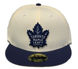 Men's New Era Cream/Navy Toronto Maple Leafs NHL Custom Two-Tone 59FIFTY Fitted Hat