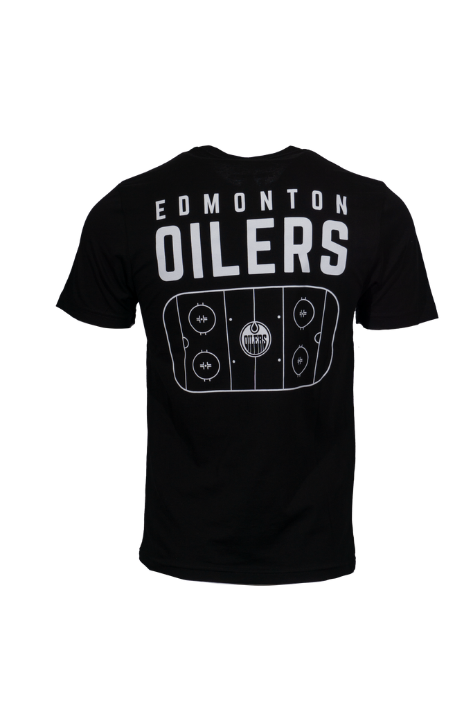 Men's Edmonton Oilers Ice Rink Diagram Logo Mitchell & Ness Black T Sh