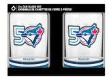 Toronto Blue Jays 50th Season Two-Piece 16oz. Can Glass Set - Inglasco