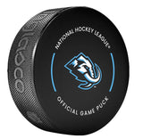 2025-26 NHL Hockey Utah Mammoth Official Game Puck Design - in Cube