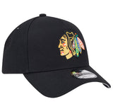Men's Chicago Blackhawks NHL New Era Black 9Forty A-Frame Snapback Hat