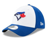 Men's Toronto Blue Jays New Era White/Royal Cooperstown Logo 39Thirty Flex Fit Hat