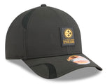 Men's Pittsburgh Steelers New Era 2025 Sideline 9SEVENTY Adjustable Trucker Hat - Black