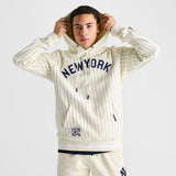 Men's Pro Standard New York Yankees MLB Pinstripe Fleece Pullover Hoodie - Eggshell